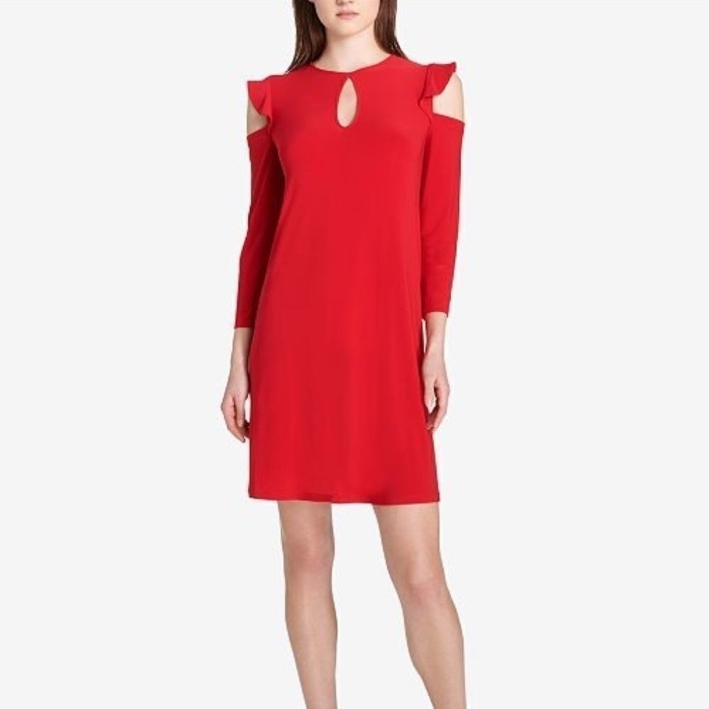 Tommy Hilfiger | Red Keyhole Cold Shoulder Dress
